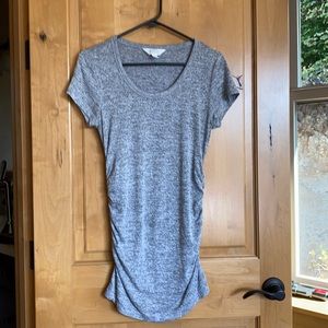 Grey short sleeve maternity dress